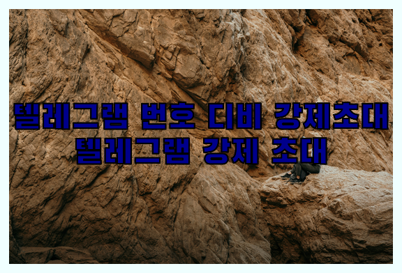텔레그램 디비 강제초대